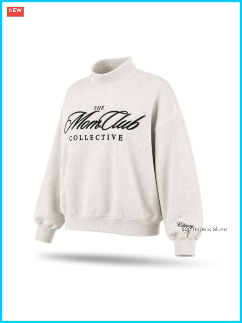 CITRUSY Mom Club Mockneck Oversized Sweatshirt Turtleneck Mama Sweater